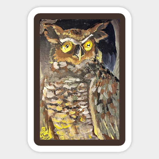 Great Horned Owl Sticker by ZeekieZu28